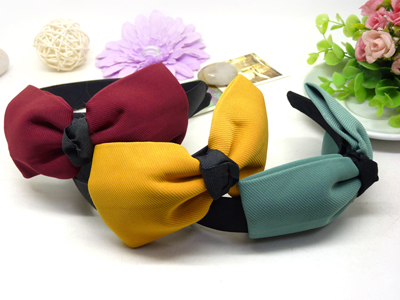 新款韩国发饰 大号蝴蝶结宽边发箍 韩版布艺头箍头饰压发发卡