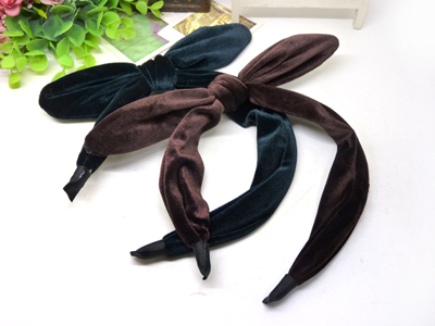 新款韩国头饰 布艺蝴蝶结发箍 韩版兔耳朵头箍压发饰简约发卡