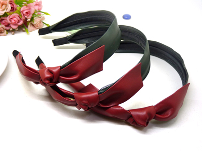 韩国头饰 大蝴蝶结发箍皮艺打结发卡 韩版压发发饰女士头箍