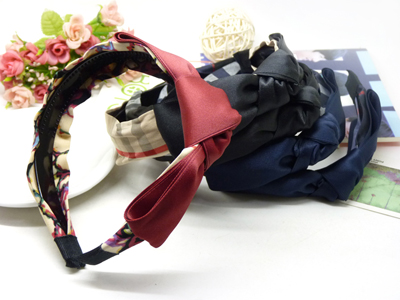 韩版宽边大蝴蝶结碎花发箍头箍头花 头饰发卡发带边夹发饰