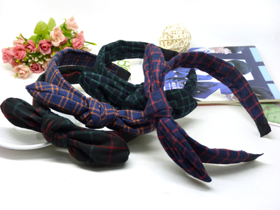 韩版复古英伦学院风简约条纹蝴蝶结兔耳朵发箍头箍发卡进口发饰