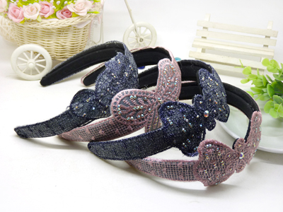 韩国发饰头饰韩国发箍甜美简约布艺蝴蝶结头箍刘海发卡小饰品批发