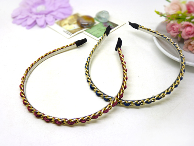 韩国发带金色链条发带真皮条发带发箍头箍发饰发卡朋克风发带