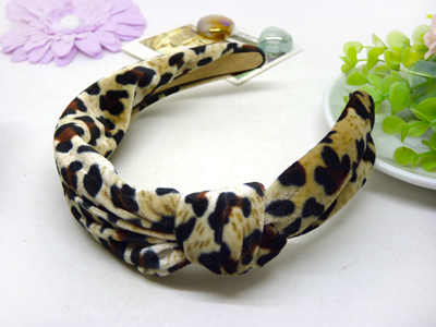 新版韩国时尚豹纹发箍布艺宽边蝴蝶结发卡头箍日韩气质头饰品