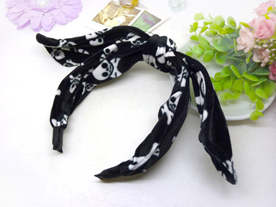 新款韩国绒纯色头箍 绒布艺兔耳朵大蝴蝶结发箍 宽发卡发饰