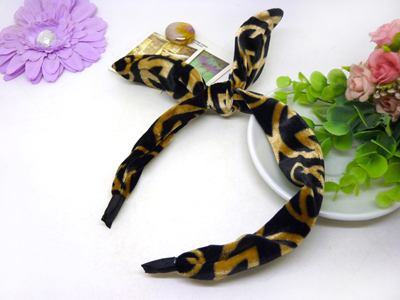 新款韩国绒纯色头箍 绒布艺兔耳朵大蝴蝶结发箍 宽发卡发饰