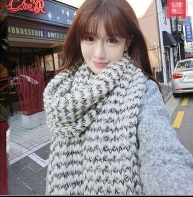 买贵2倍退款韩国纯色大围脖套头保暖学生围巾女秋冬季毛线冬天男脖套