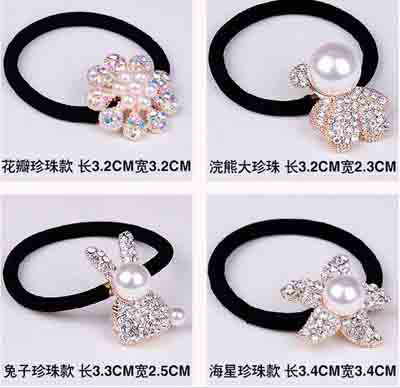 ABS珍珠橡皮筋发圈 高...