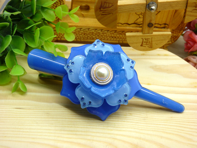 韩版不规则白点款 亚克力水钻大号鸭嘴夹牛角夹尖嘴夹盘发夹