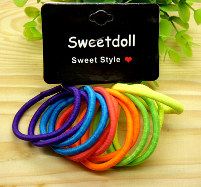 （12支装）韩版多色皮筋高弹力发绳