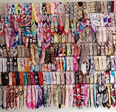 特价 买贵双倍退款条纹 圆点 海鸥新款丝巾 厂家丝巾批发窄版三角巾