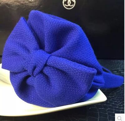 韩版百搭混款头饰刺绣徽章蝴蝶结发发箍宽小礼帽