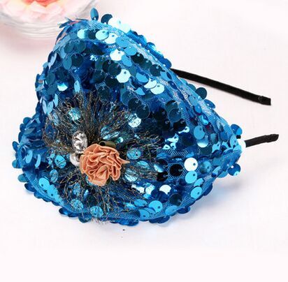 韩版百搭混款头饰刺绣徽章蝴蝶结发发箍宽小礼帽