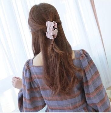 抓夹大号 韩版发饰手工缎带蝴蝶结发抓大码布艺花朵夹子饰品 发夹