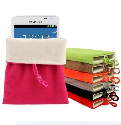 正品 买贵10倍退款5.0寸彩色双层绒布袋 移动电源收纳袋 礼品 手机绒布袋