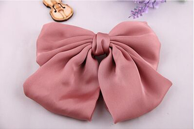 韩版纯色宽布艺超大蝴蝶结 丝绸贡缎发夹头饰顶夹发卡马尾弹簧夹