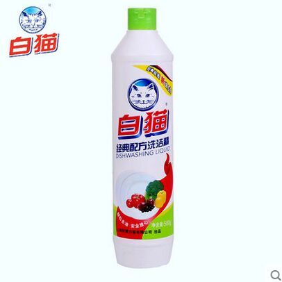 超市专供 白猫洗洁精 经典配方洗洁精 500g 果蔬清洁
