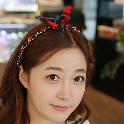 新款韩版发饰发带卡通人兔耳朵发箍头箍发卡