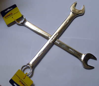地球最低价买贵10倍退款进口GOMER工具扳手工具24号 全长30cm两用扳手梅花开口扳手