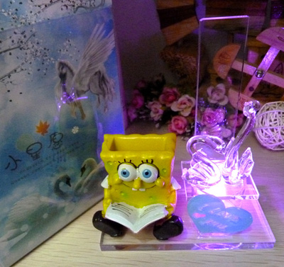 送礼佳品七彩的幸福 3D水晶机器猫许愿瓶天鹅礼品摆件