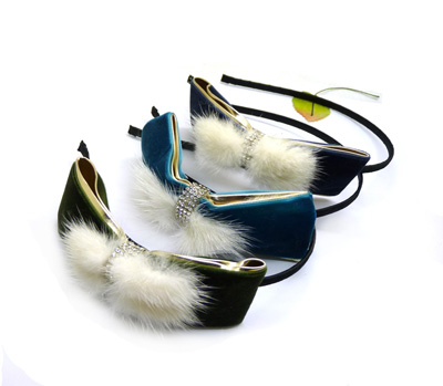 全网最低白色水貂毛搭配黑色彩边布艺 尽显完美大气