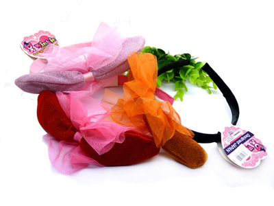 全网最低布艺配合蕾丝随意变形发箍 带上她有木有萌萌哒