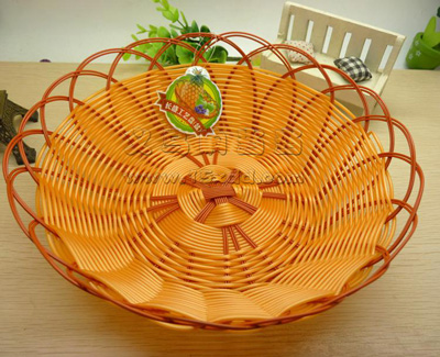 仿藤竹编收纳竹篮水果篮/手工艺果盘