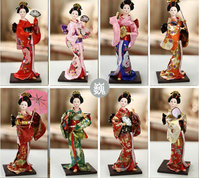 日本艺妓人偶娃娃 日式和服木娃木偶娃娃装饰摆设生日礼品多款选 特色手工艺品