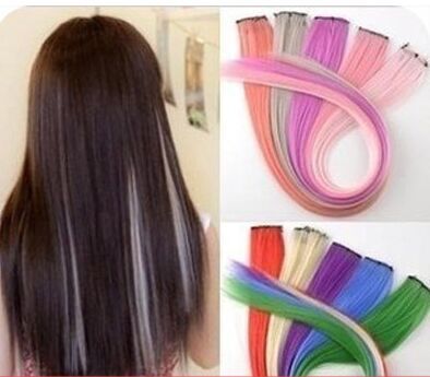 美梦之约假发片 各种炫彩颜色无痕接发引领时尚潮流