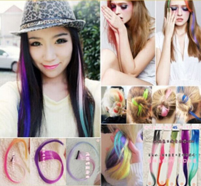美梦之约假发片 各种炫彩颜色无痕接发引领时尚潮流