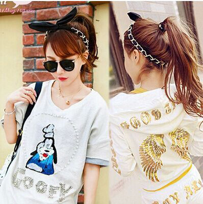 新款韩版发饰发带卡通人兔耳朵发箍头箍发卡