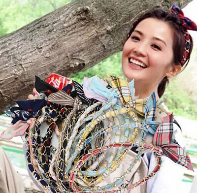 新款韩版发饰发带卡通人兔耳朵发箍头箍发卡