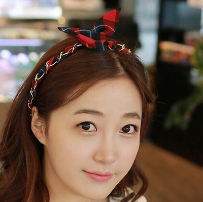 新款韩版发饰发带卡通人兔耳朵发箍头箍发卡