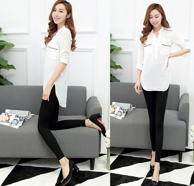 妩媚打底裤外穿长裤春秋薄款小脚裤 打底袜-9分裤