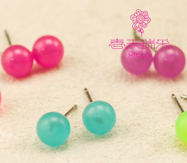2号甜美可爱糖果色清新耳钉耳饰女饰品装饰配饰