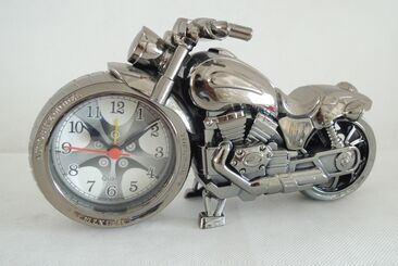 懒人闹钟个性正品创意复古摩托车欧美复古闹钟时钟