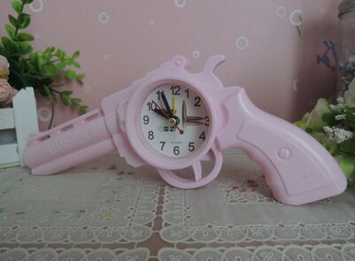 独家设计手枪式闹钟时钟 摆台式时钟 闹铃 时尚礼物