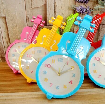 多种颜色混搭吉他闹钟 时钟 居家摆设 生日礼物闹钟