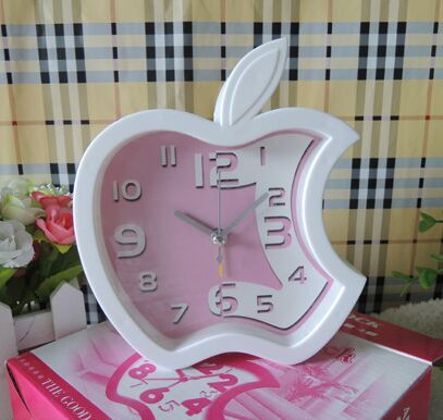 懒人用品 居家必备 3D苹果设计闹钟 礼物 办公用小时钟