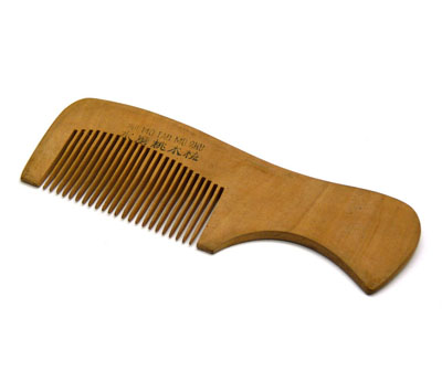 保健生发13cm圆形手柄桃木梳 保健与按摩梳子