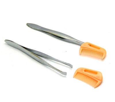 芳龄眉夹不锈钢眉毛夹镊子拔毛夹送眉梳