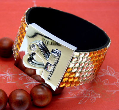 独家设计女士女王手镯 7排女王手链 镶钻大气手镯