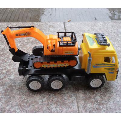 厂家批发供应大型惯性工程车 708-10钩机 儿童玩具2合一组合车