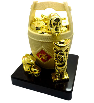 17*20cm（不动款）音乐灯光财神爷 开业送礼招财娃娃酒桶