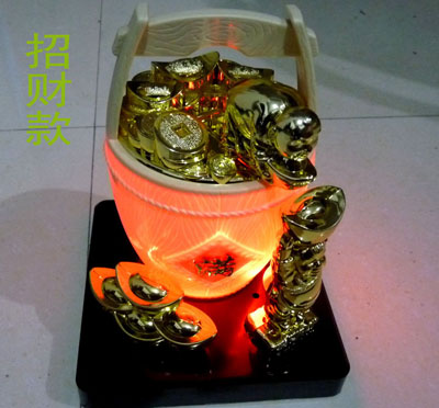 17*20cm（移动招财）音乐灯光财神爷 开业送礼招财娃娃酒桶 