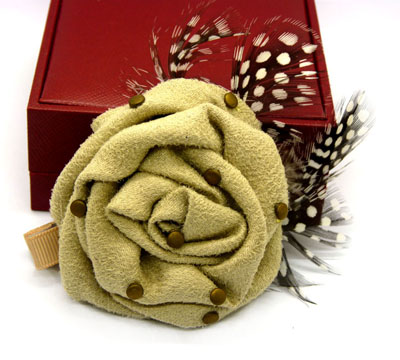 大气个性羽毛玫瑰压夹 发夹 帽子发夹发饰