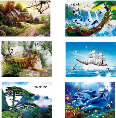 全网最低价24*34cm自粘高清PET立体画3D立体画三维立体画 百种图案立体画