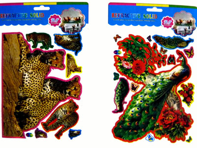 最新爆款27*35cm大号3D立体墙贴 3D 装饰组合贴纸 PVC贴纸