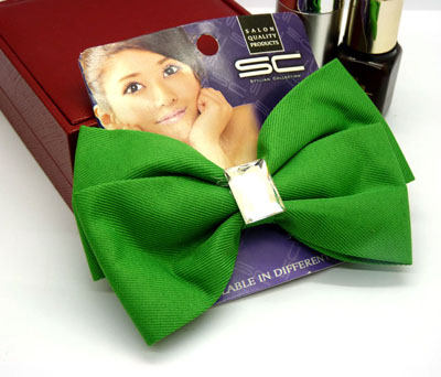 全新时尚蝴蝶结发夹 热销经典布艺水晶夹 特价批发！！！