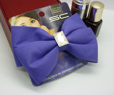 全新时尚蝴蝶结发夹 热销经典布艺水晶夹 特价批发！！！